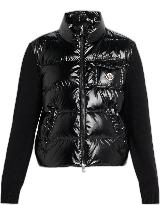 Padded Zip-up Cardigan