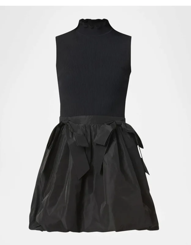 Mixed Media Bubble Mini Dress