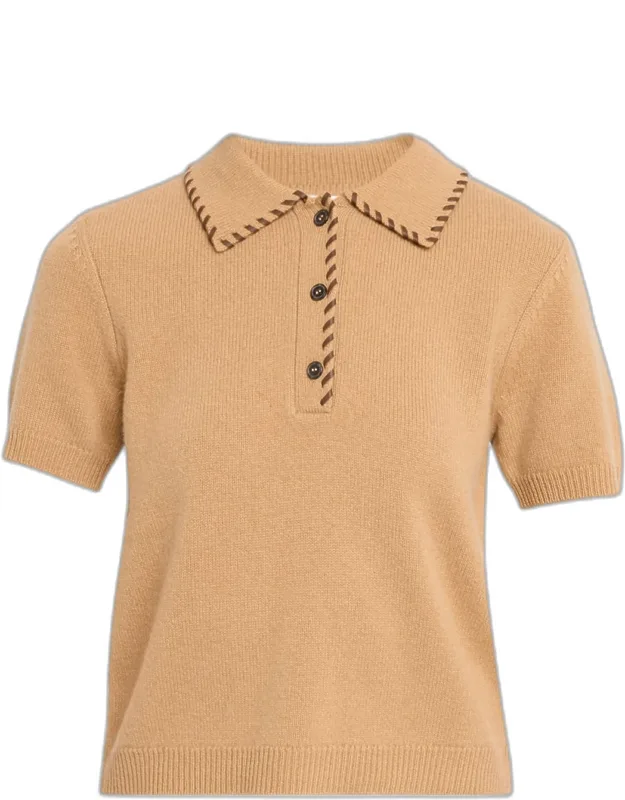The Leather Stitch Polo Sweater