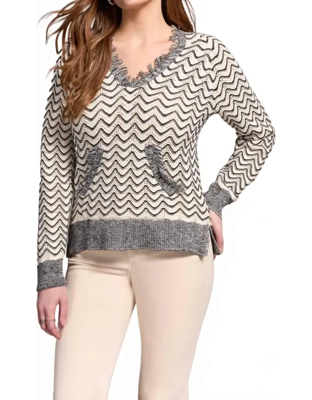 Hooded Sweater With Fringe Detail