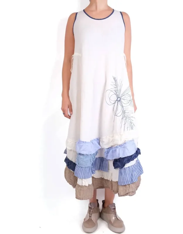 Ruffle Sleeveless Linen Dress