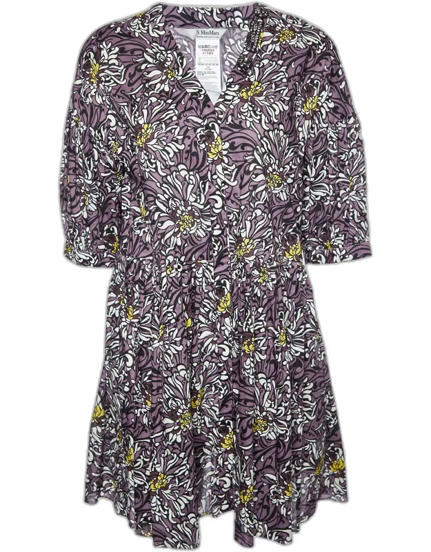Floral Printed Cotton Mini Dress