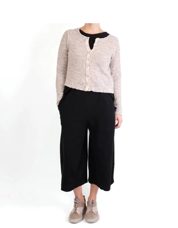Crop Cardigan In Sweater Knit