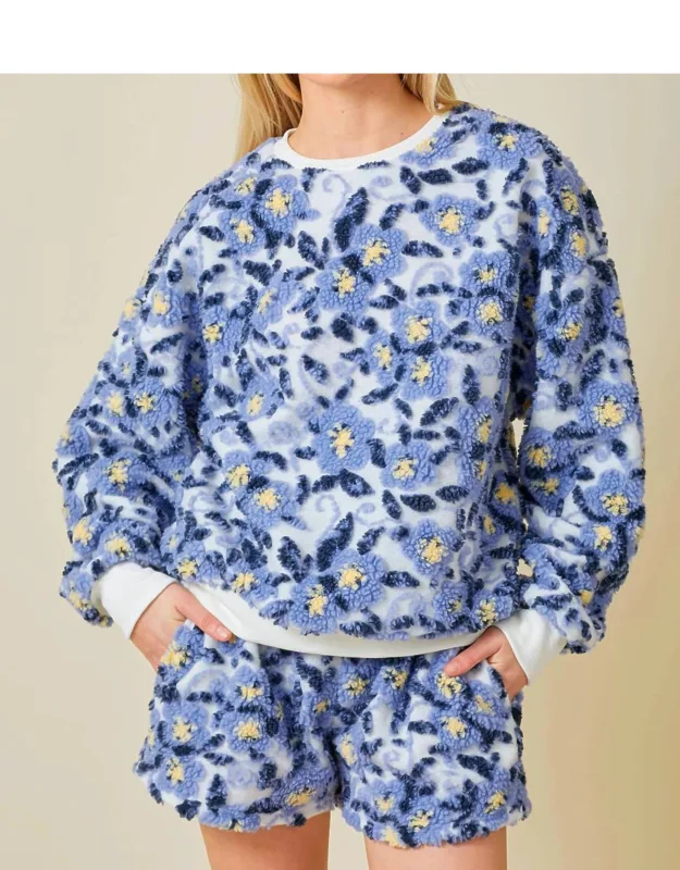 Floral Bliss Sherpa Pullover
