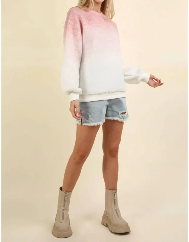 Ombre Sherpa Pullover