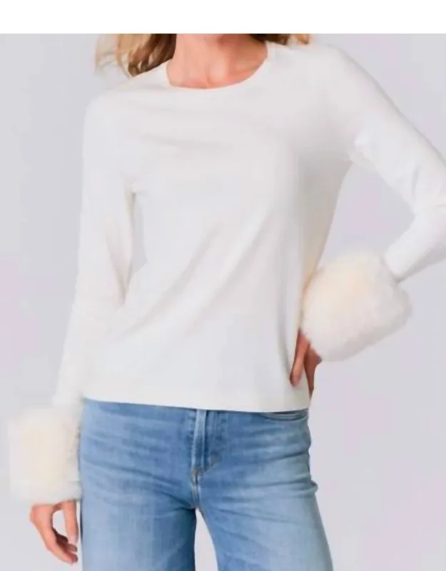 Fur Cuffs Crew Sweater