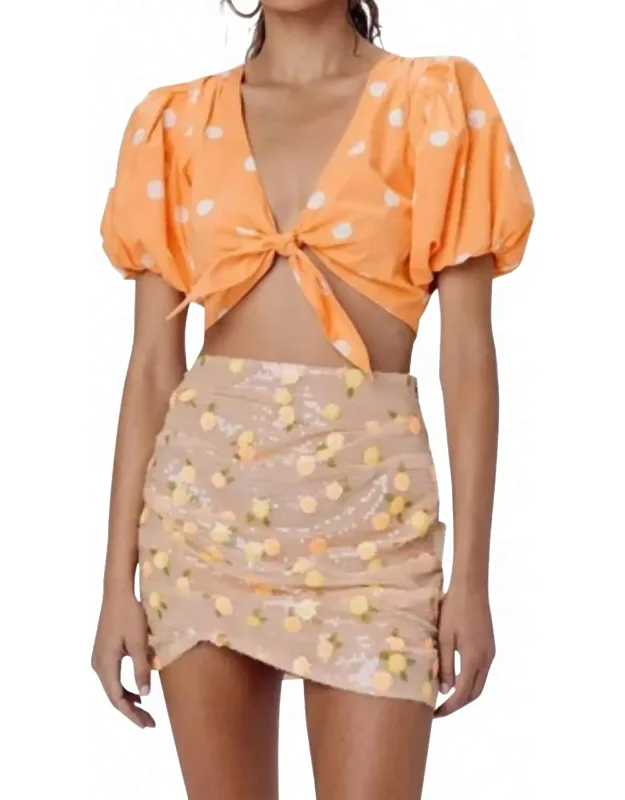 Auburn Dot Crop Top