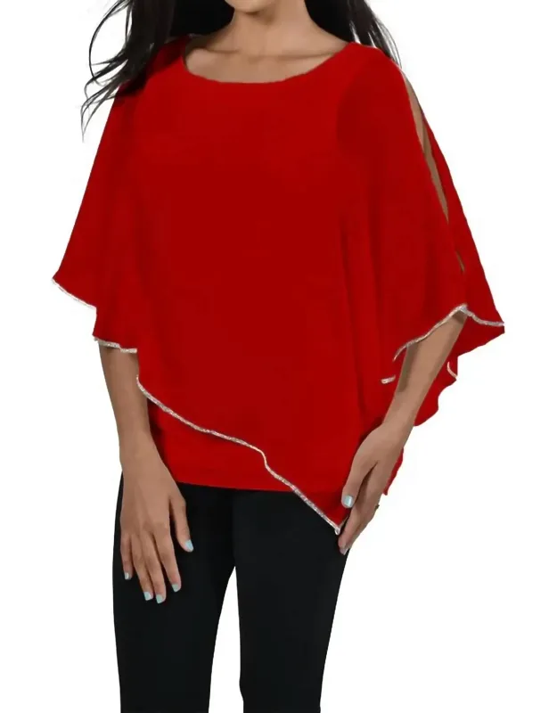 Chiffon Overlay With Embellished Trim Top