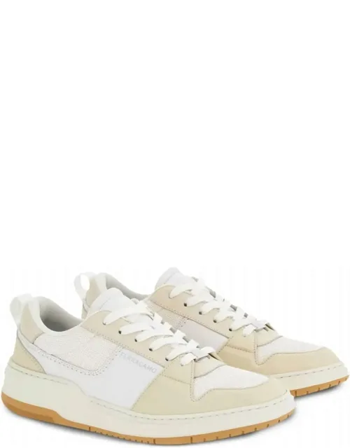 Leather Sneakers With Stitched Details
