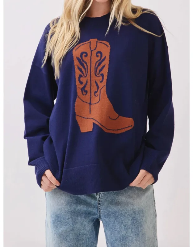 Cowboy Boot Knit Sweater
