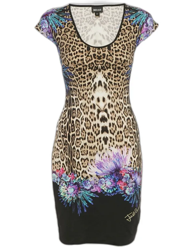 Leopard Print Jersey Mini Dress