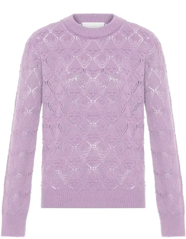 Ersa Pointelle Argyle Pullover