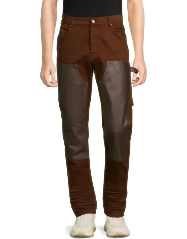 Denim Leather Workman Pants