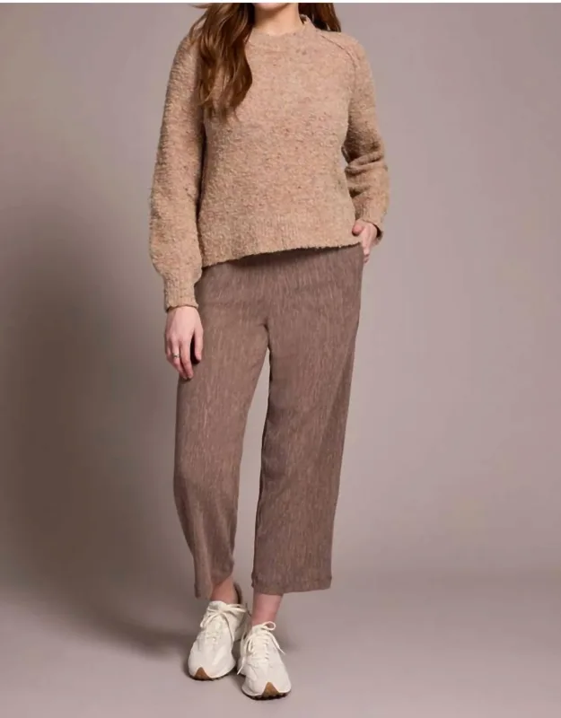 Boucle Long-sleeve Crew Neck Sweater
