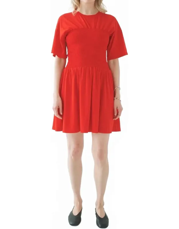 Shirred T-shirt Dress