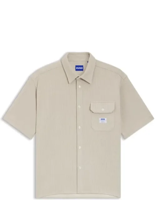 Relaxed-fit Shirt In Waffle-structured Cotton