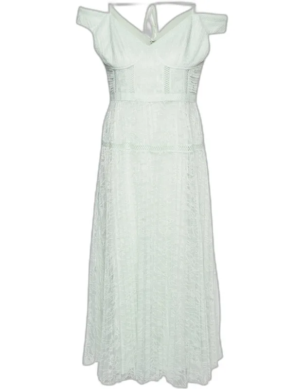 Lace Off Shoulder Midi Dress