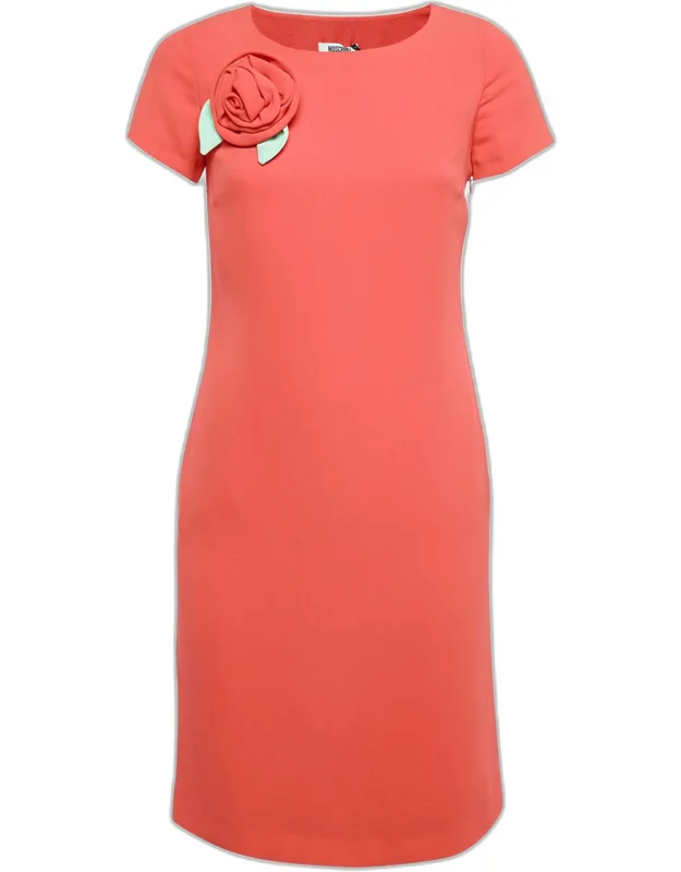 Chiffon Corsage Rose Detail Shift Dress