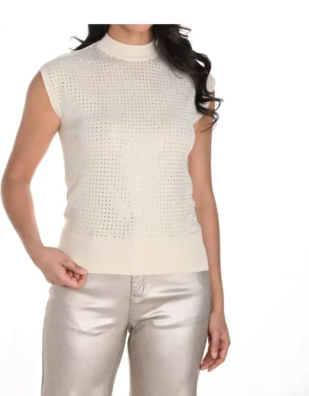 Sleeveless Mock Neck Pullover Top