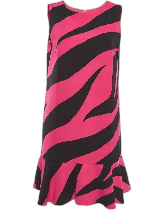 Zebra Print Jersey Sleeveless Dress