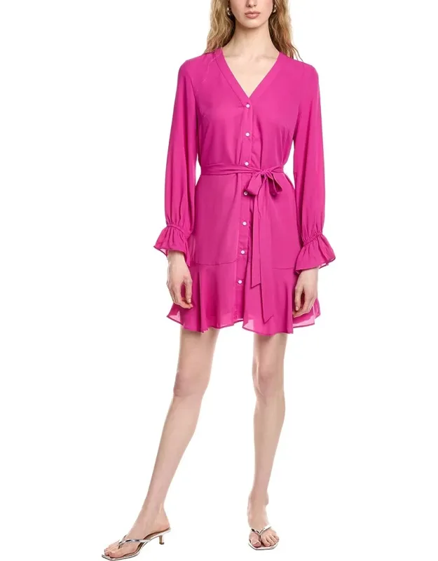V-neck Tie Waist Dress
