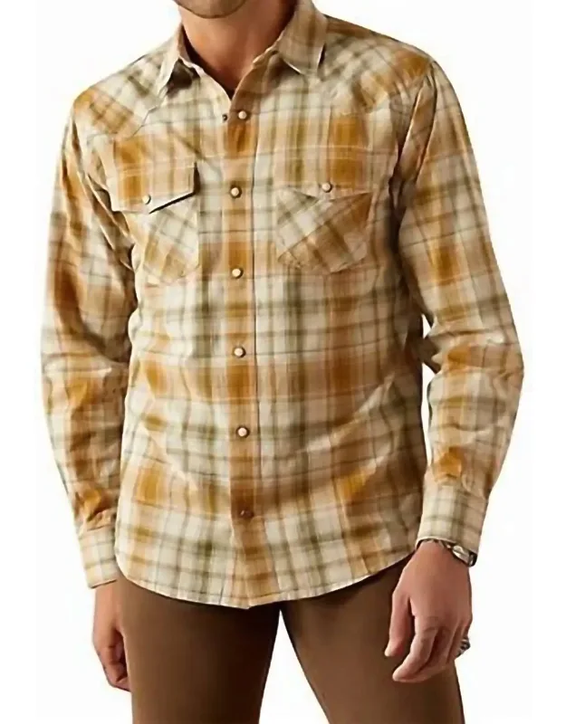 Retro Halston Western Long-sleeve Button-down Shirt