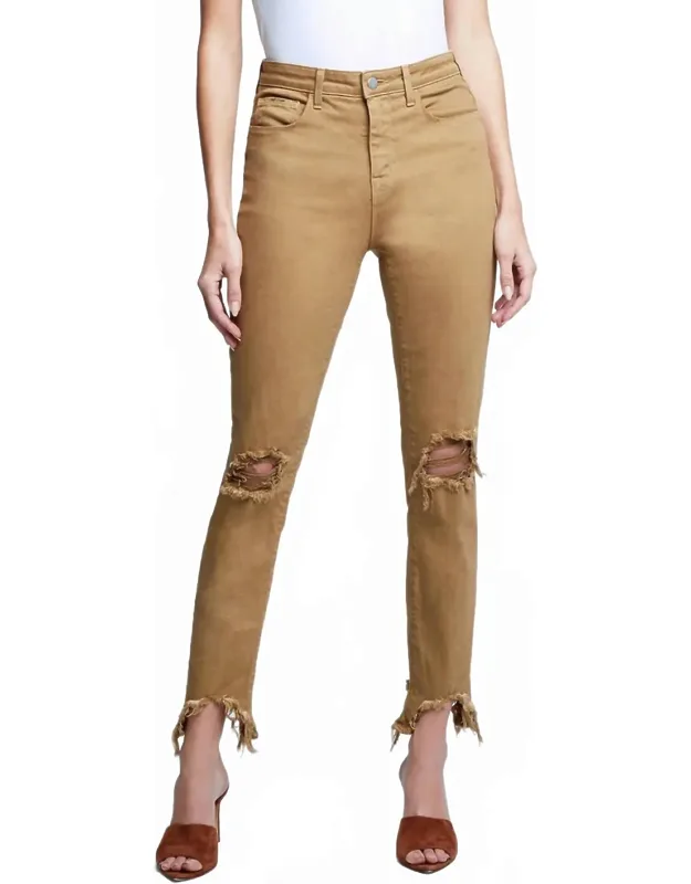 High Rise Skinny Destroyed Jeans