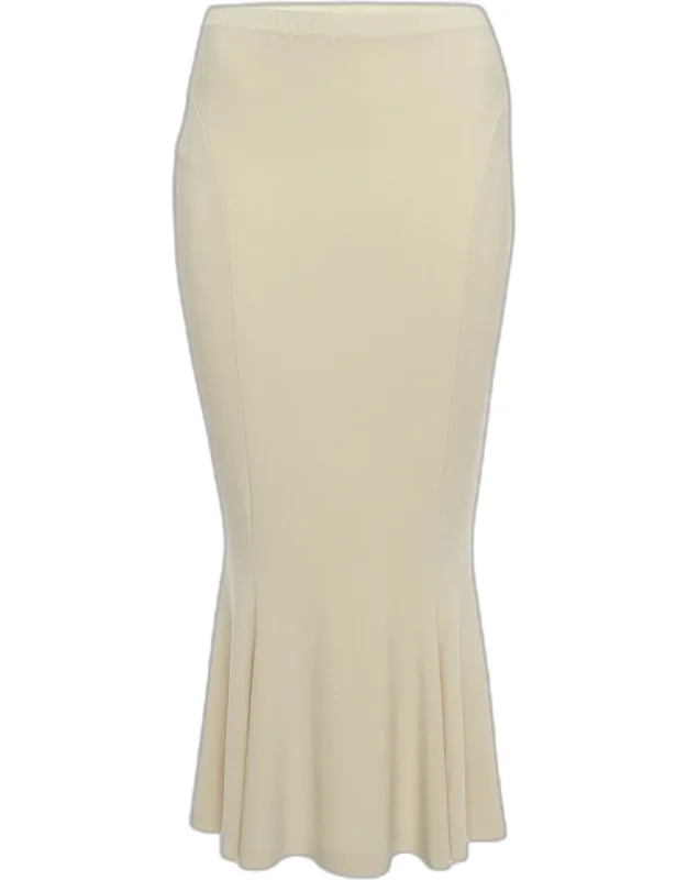 Stretch Knit Fishtail Midcalf Skirt