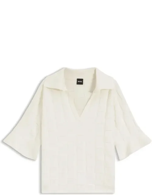 Check-texture Sweater