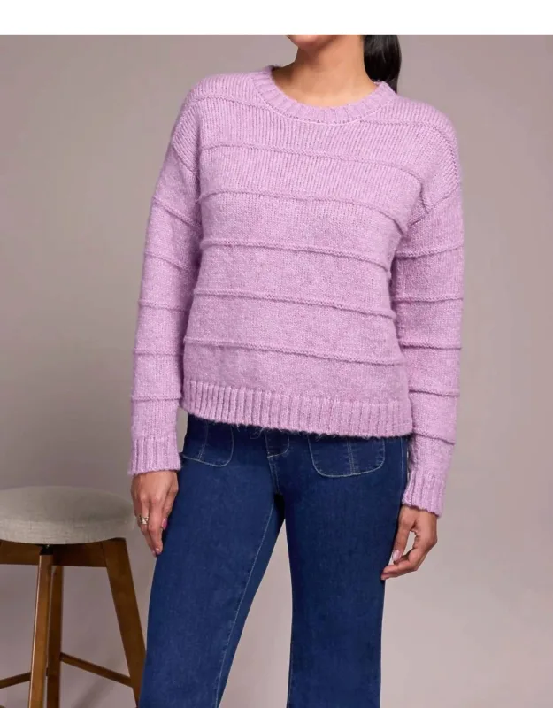 Heathered Stripe Crew Neck Sweater