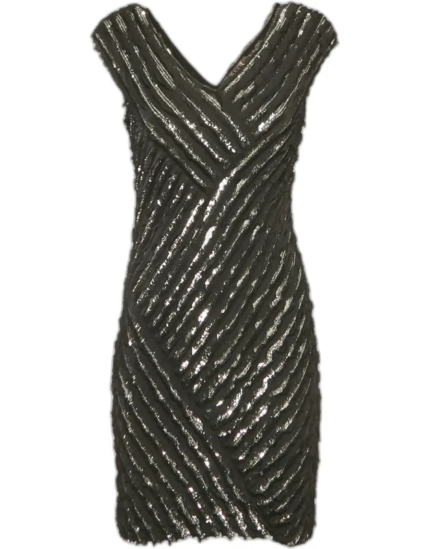 Silk Sequin Mini Dress With V Neckline And Streamlined Silhouette