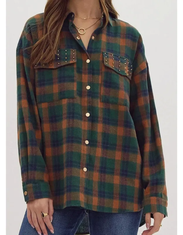 Plaid Button Down Top