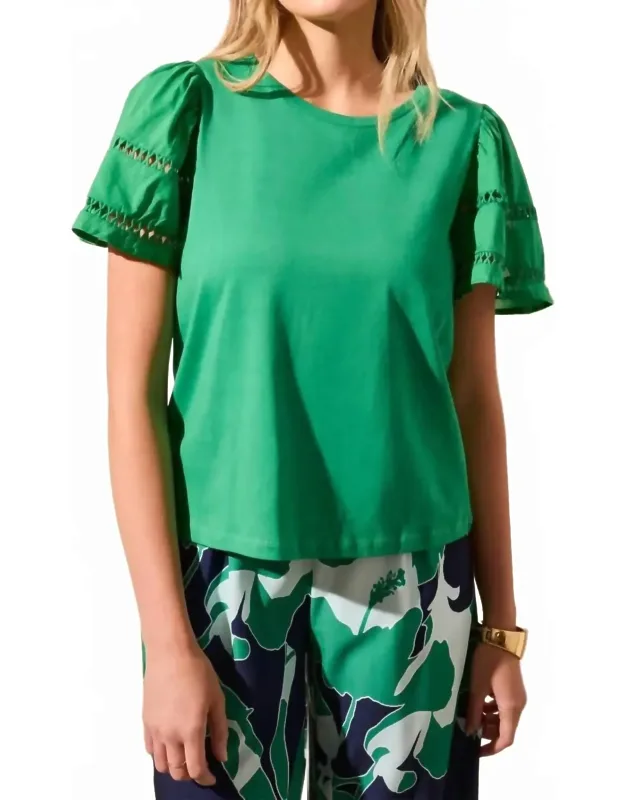 Cotton Jersey Flutter Sleeve Top