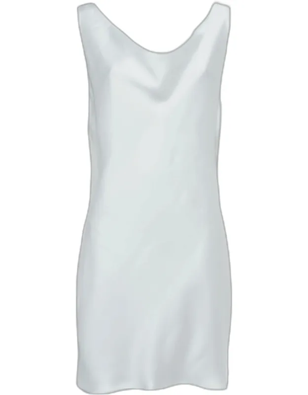 Satin Cowl Neck Mini Dress