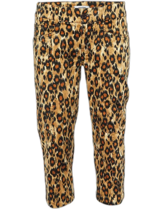 Animal Printed Cotton Capri Pants