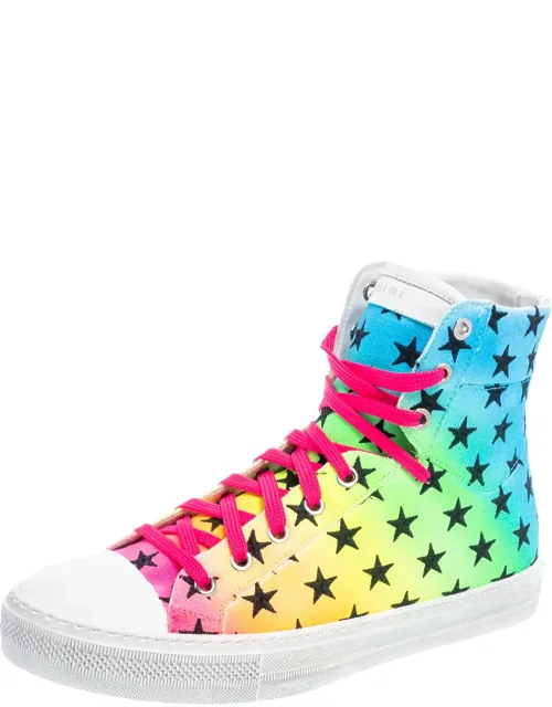 Multicolor Canvas High Top Sneakers
