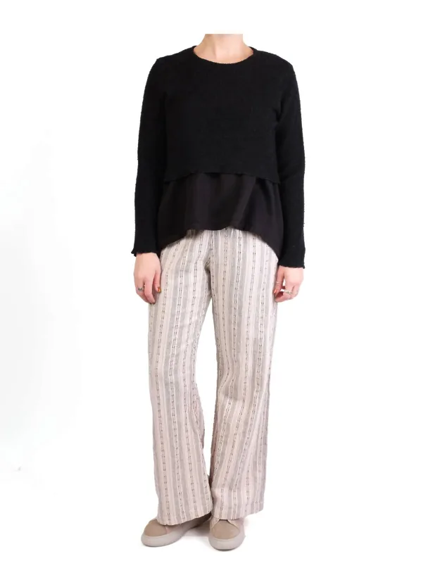 Curved Crewneck Crop Sweater
