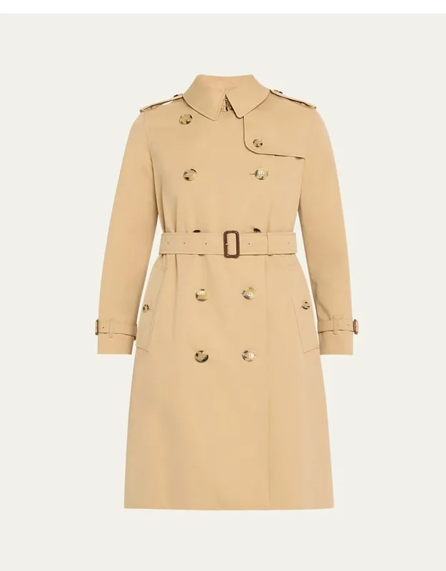 Organic Belted Double-breasted Long Trench Coat