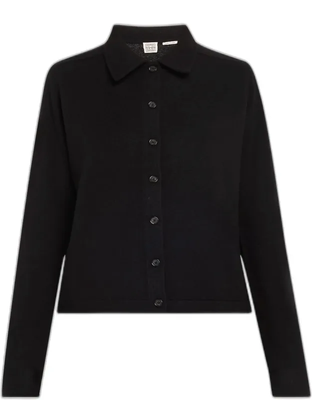 Cashmere Knit Button-front Cardigan