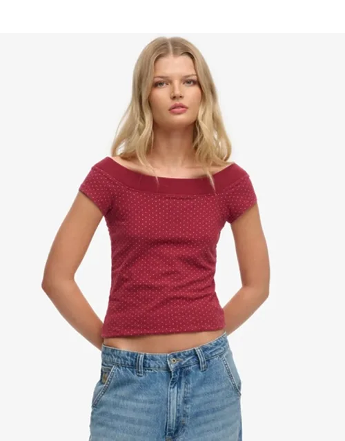 Athletic Off Shoulder Pattern Top
