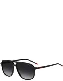 Black Acetate Sunglasses With Double Bridge