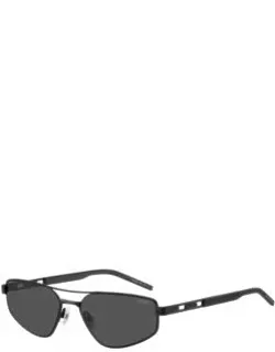 Black-metal Sunglasses With Cut-out Logo