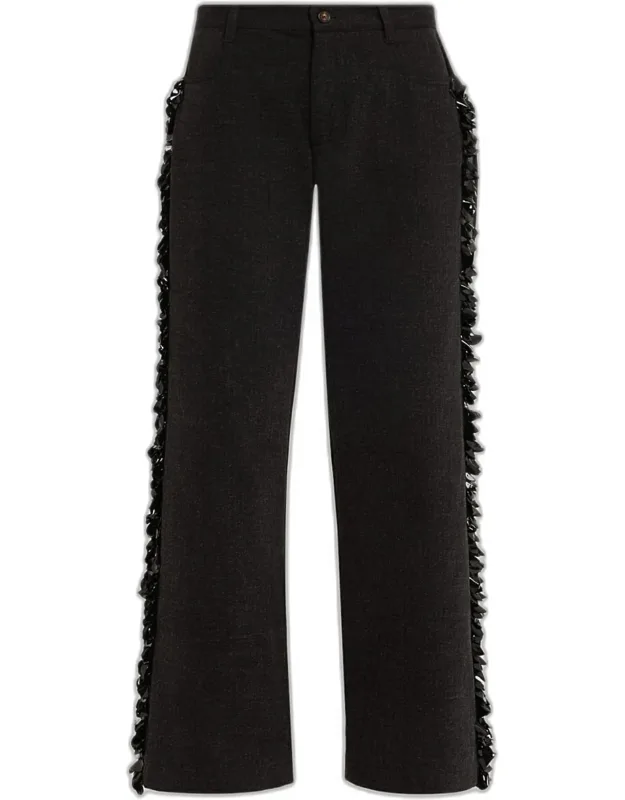 Burro Sequined Side-stripe Wide-leg Jeans
