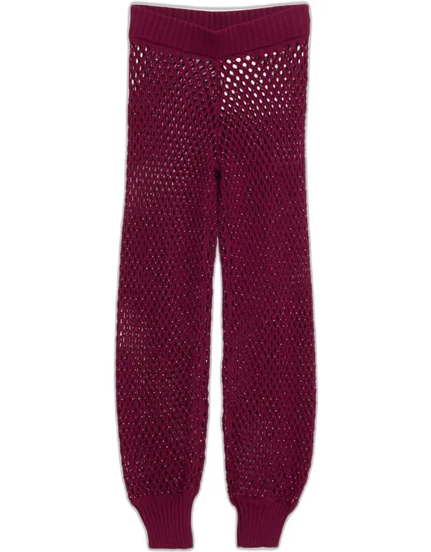 Crystal Crochet Knit Joggers