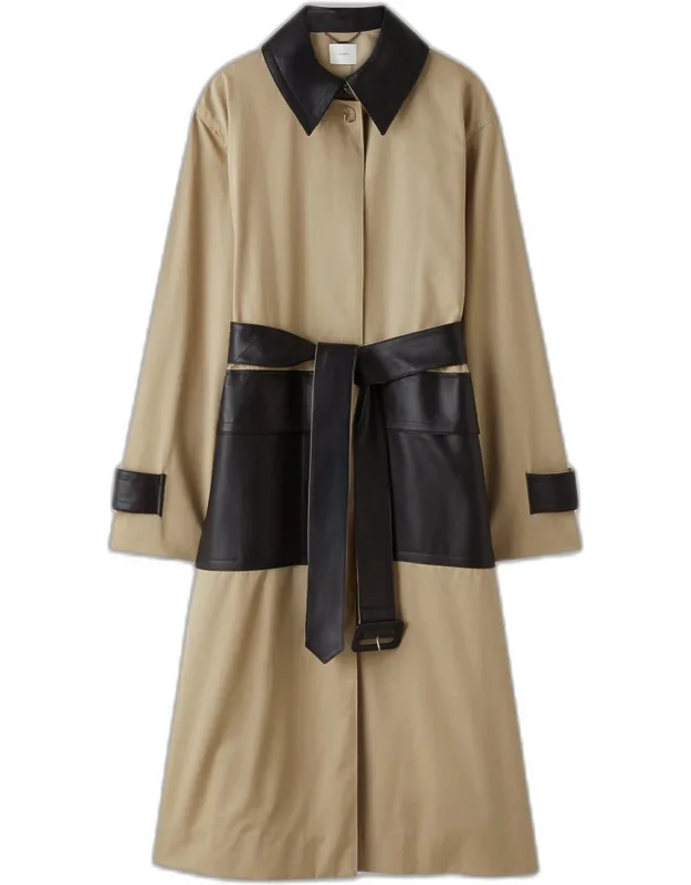 Zaman Cotton Leather Trench Coat
