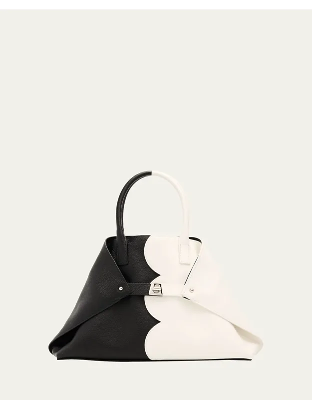 Small Scalloped Colorblock Top-handle Bag