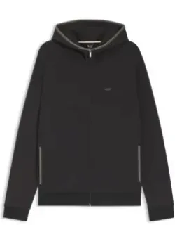 Contrast-binding Zip-up Hoodie In A Cotton Blend