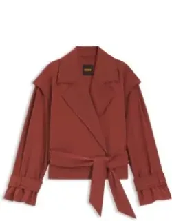 Cropped Trench Jacket With Belt