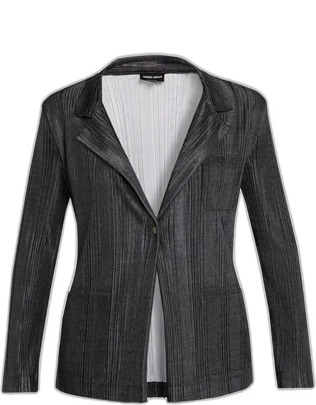 Plisse Jersey Jacket