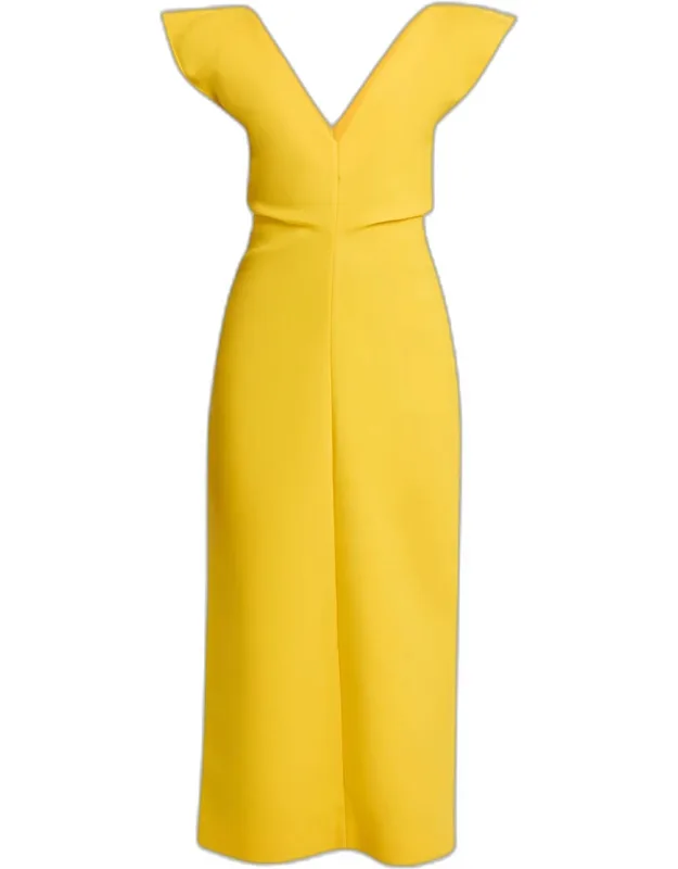 Mariam Flutter-sleeve Maxi Dress
